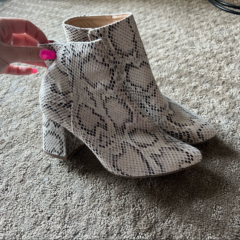 Snakeskin Booties